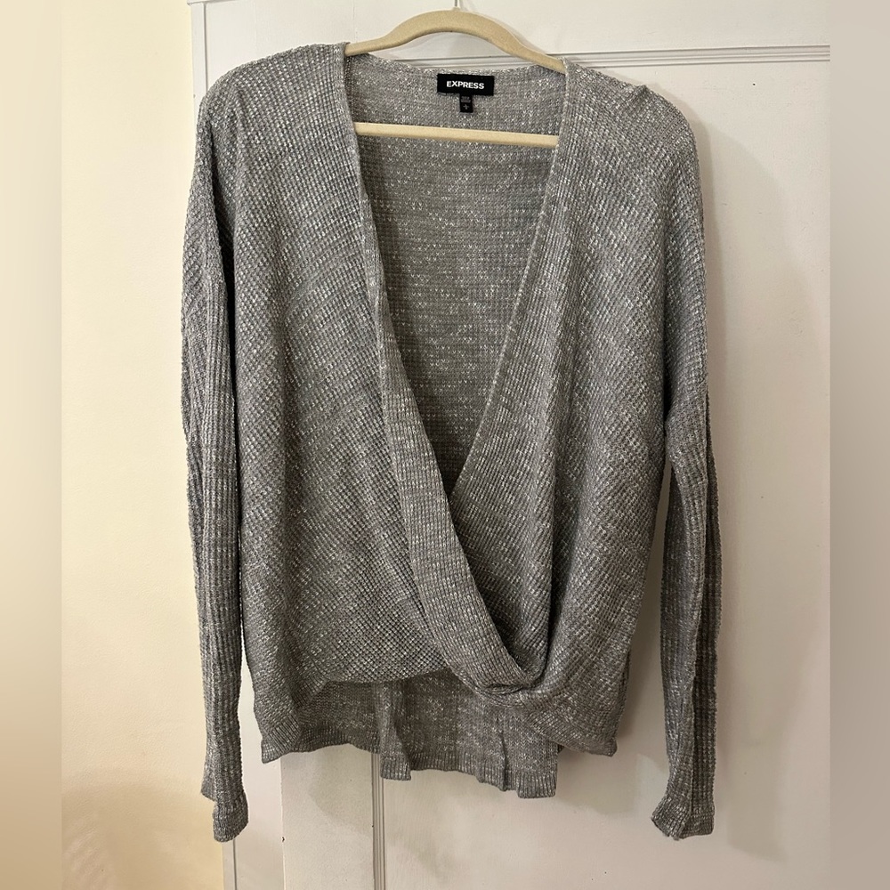 Express crossover cowl sweater